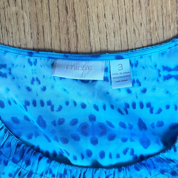 CHICOS BLUE OMBRÉ STRIPE PRINT TANK - Picture 6 of 6